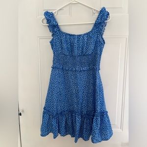 Yobecho (Amazon) Women’s Summer Ruffle Sleeve Sweetheart Neckline Mini Dress